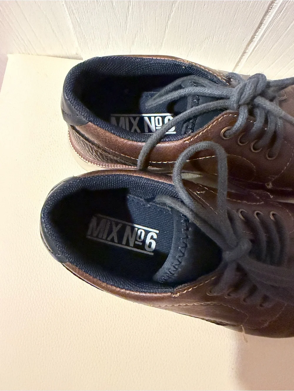 Mix No. 6 Brown Dress Shoes with Navy Lining and Laces